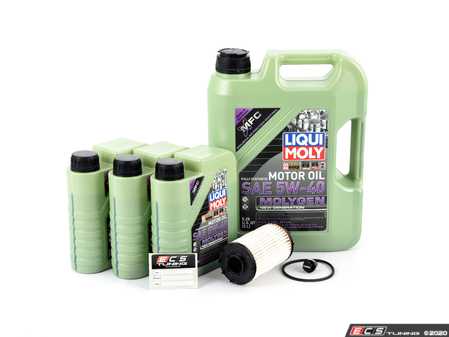 ES#4266289 - 06m198405f4KT - Oil Service Kit - Includes Hengst oil filter and Liqui Moly 5w-40 oil with MolyGen technology - Assembled By ECS - Audi