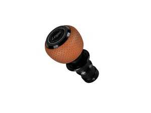 ES#4272242 - L151BN  - LEYO Brown Nappa Leather DSG Shift Knob - Black Anodized - Replace your worn DSG shift knob with this stylish nappa leather alternative - LEYO - Audi Volkswagen