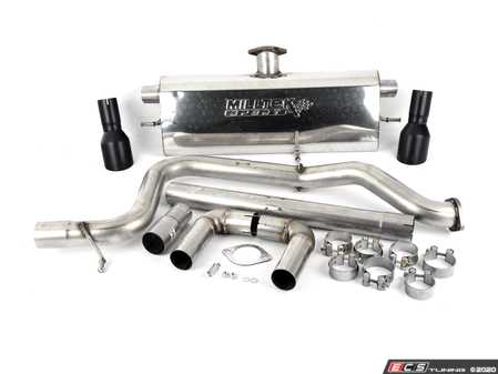 ES#3969319 - SSXVW529 - 3" Cat Back Exhaust System - Non Resonated  - Get that Exhaust tone you've been looking for! Features 3" construction with 4" Matte Black "GT100" style tips. - Milltek Sport - Volkswagen