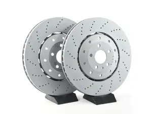 Front Cross-Drilled Brake Rotors - Pair (390x36)
