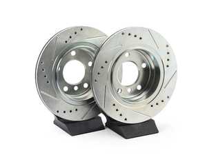 ES#3155194 - EBR631XPR - Evolution Tru-Cast Drilled And Slotted Rotor Pair - Rear (294x19) - Performance rotors built to cool quickly and prevent corrosion for years of rough us and abuse. - Power Stop - BMW