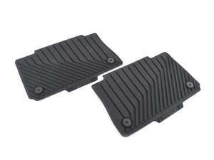 ES#3641327 - 4KE061511041 - Rear All-Weather Floor Mats - Black - Designed to protect vehicle carpet from snow, sand, mud, rain and slush - Genuine Volkswagen Audi - Audi
