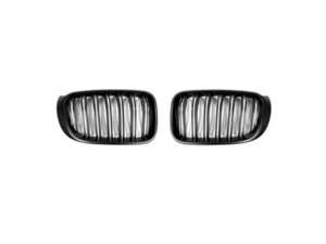 ES#4305044 - BM-0171-DS-SB - Blackout Dual Slat Grille Set - Matte Black - Add style and individuality to your BMW in minutes! - AUTOTECKNIC - BMW