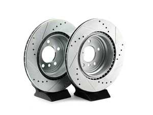 ES#3155015 - EBR1021XPR - Evolution Tru-Cast Drilled And Slotted Rotor Pair - Rear (336x22) - Performance rotors built to cool quickly and prevent corrosion for years of rough us and abuse. - Power Stop - BMW
