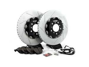 ES#4266751 - 025518TMSBK1KT1 - TrackSport Brake Kit - Front - Featuring Turner TrackSport semi-floating slotted rotors and ECS EP24 Enthusiast Performance pads - Assembled By ECS - BMW