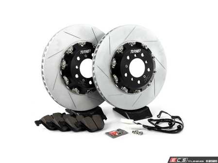 ES#4266751 - 025518TMSBK1KT1 - TrackSport Brake Kit - Front - Featuring Turner TrackSport semi-floating slotted rotors and ECS EP24 Enthusiast Performance pads - Assembled By ECS - BMW