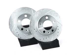 ES#3155176 - EBR618XPR - Rear Cross-Drilled and Slotted Evolution Rotors - Pair (232x9) - Zinc coated performance rotors - Power Stop - Audi Volkswagen
