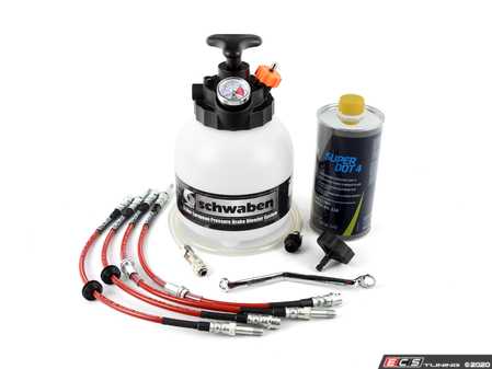 ES#4140487 - E46698000KT - Brake Line Replacement/ Upgrade Kit  - Front and rear ECS Exact-Fit brake lines with fluid and tools for a complete DIY - Assembled By ECS - BMW