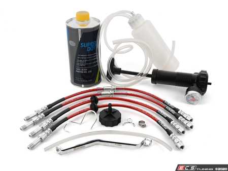 ES#4141510 - e46exkitupKT - Brake Line Replacement/ Upgrade Kit  - Front and rear ECS Exact-Fit brake lines with fluid and tools for a complete DIY - Assembled By ECS - BMW