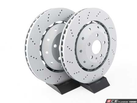 ES#4067243 - 420615301d2KT - Front Cross-Drilled Brake Rotor - Pair (365x34) - Restore the stopping power in your vehicle. Formula Z Drilled! - Zimmermann - Audi
