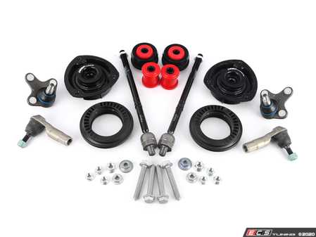 ES#4045573 - 5Q0412249EKT2 - Front Suspension Refresh Kit - Stage 2 - Featuring ECS upgraded strut mounts! Includes tie rods, strut bearings, ball joints and ECS polyurethane control arm bushing. - Assembled By ECS - Audi Volkswagen