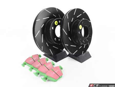 ES#2963274 - S2KF1133 - Front EBC Stage 2 Sport Brake Kit - Slotted  - EBC Stage 2 Brake Kits include EBC GreenStuff 2000 Series brake pads that are specifically designed for light SUVs and cars combined with EBC Slotted Brake Rotors. These pads can improve brake effect by up to 15%. - EBC - BMW