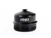 ES#4142074 - 006044LA01 - Billet Aluminum Oil Filter Cap - Black Anodized  - BMW uses a lot of plastic in their engine components to save weight and money. Unfortunately, plastic is damaged easily and the factory oil filter cap needs a special tool to remove. This cap is designed to use the original O-ring seal. - ECS - BMW