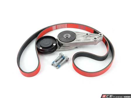 ES#4305035 - 06B903133EKT5 - Accessory Belt Kit With ECS Performance Kevlar Reinforced Accessory Belt - Includes belt, tensioner, & hardware to ensure that your belt is tight and reliable. - Assembled By ECS - Audi