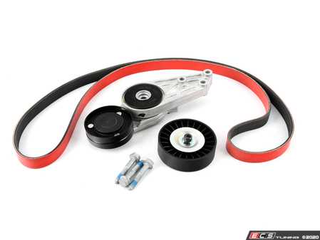 ES#4305018 - 06D903137CKT2 - Accessory Belt Kit With ECS Performance Kevlar Reinforced Accessory Belt - Includes the tensioner assembly, ECS performance Kevlar reinforced accessory belt, relay roller and hardware - Assembled By ECS - Audi