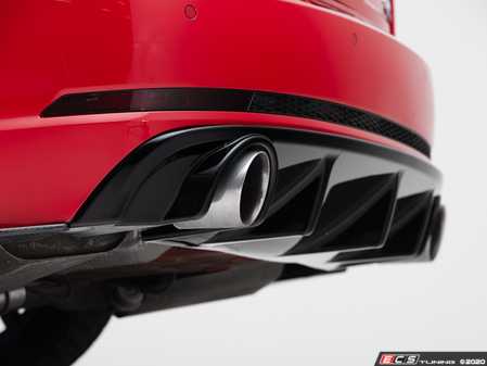 ES#4265351 - 008480LA01 - Audi B9 A4 S-Line Pre-Facelift Rear Diffuser - Gloss Black - Add some aggressive styling to your Audi! - ECS - Audi
