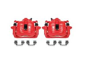 ES#4352649 - s3320KT1 - Remanufactured RED Color Front Brake Calipers - Pair - Used as an upgrade over the stock silver color calipers, not JCW brakes. - Power Stop - MINI