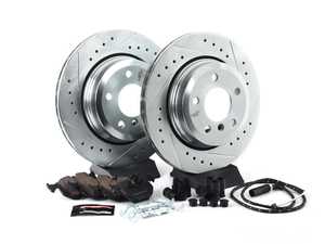 ES#3157354 - K5738 - Z23 Evolution Sport Brake Kit - Rear  - Includes drilled and slotted rotors, carbon fiber infused ceramic brake pads, and all new premium hardware. - Power Stop - BMW