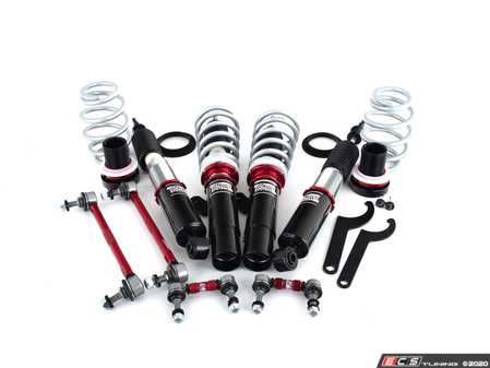 ES#4045771 - 003980LB01 - MK5/MK6 Adjustable Damping Coilover System - Features 32 way adjustable damping, variable length, zinc-coated shock bodies and performance sway bar end links - ECS - Audi Volkswagen
