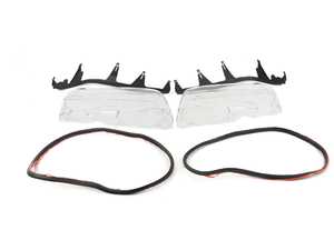 ES#4152107 - 63126929565KT2 - Xenon Headlight Lens Kit - Includes left and right Genuine BMW lens, cover strips, and after market sealing gaskets. - Assembled By ECS - BMW
