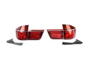 ES#3663280 - 444-1961FXAE-CR - LCI Style Tail Light Set w/ LED Accent Bars - Red/Clear - These crisp, bright LED tail lights are plug and play and deliver perfect OEM quality at a fraction of the price - Depo - BMW