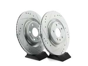 ES#3989426 - EBR1209XPR - Evolution Rear Cross Drilled & Slotted Brake Rotors - Pair (330x22) - Upgrade to a slotted / cross-drilled rotor for improved braking - Power Stop - Audi