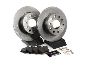 ES#3159613 - KOE5671 - Autospecialty Daily Driver Brake Service Kit - Rear (253x10) - Stock replacement brake kit with hardware, featuring OE replacement brake rotors and ceramic pads - Power Stop - Volkswagen