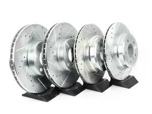 ES#3157480 - K6063 - Z23 Evolution Sport Brake Kit - Front and Rear - Includes drilled and slotted rotors, carbon fiber infused ceramic brake pads, and all new premium hardware. - Power Stop - BMW