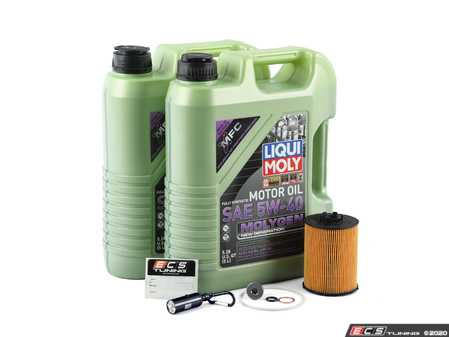 ES#3470582 - N62INS1mgKT - Liqui Moly Molygen Oil Change Kit - Includes Nine quarts of Liqui Moly MolyGen 5w-40 synthetic engine oil, oil filter and new drain plug - Assembled By ECS - BMW