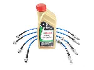 ES#4324994 - E46698000KT3 - Performance brake line kit  - Front and rear Turner Motorsport Stainless steel brake lines and Castrol SRF racing brake fluid! - Assembled By ECS - BMW