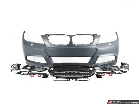 ES#2816806 - e90mtechftlci - M-Sport Style Front Bumper Conversion - Complete with bumper cover, fog lights & fog light grilles, and lower grilles. - ECS - BMW