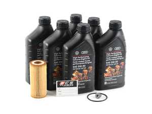 ES#4033464 - 06l115562kkt1KT - Genuine Oil Service Kit (0w-30)  - Includes 0w-30 Genuine oil, filter and drain plug - Genuine Volkswagen Audi - Volkswagen