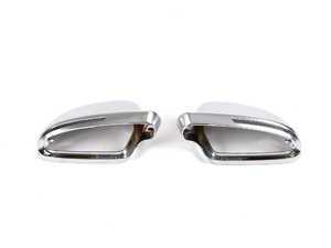 ES#2158186 - 8T0859827A3Q7 - Brushed Aluminum Mirror Cap Set - Includes the brushed aluminum look mirror caps from the S6 - Genuine Volkswagen Audi - Audi