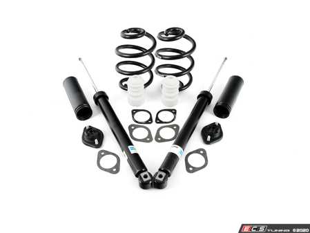 ES#4147105 - E46XIRSPRINGSKT1 - Replacement Rear Spring and shock kit  - Includes new rear springs, shocks, shock mounts and ECS reinforcement plates. - Assembled By ECS - BMW