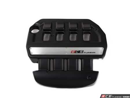 ES#4146588 - 005162LA03 -  MQB Gen3 Textured Black Engine Cover - Upgrade your underhood beauty with an ECS Tuning Textured Black Engine Cover - ECS - Audi Volkswagen
