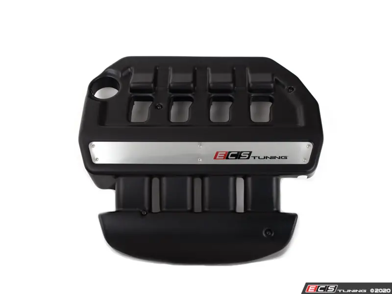 ゴルフ7GTI ECSチューニングエンジンカバー ECS - 005162LA03 - MQB Gen3 Textured Black Engine Cover