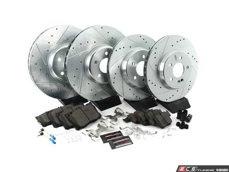 ES#4291379 - K7988 - Power Stop Z23 Evolution Sport Front & Rear Brake Kit (360x36/320x24) - A complete 4-wheel performance brake upgrade featuring drilled & slotted rotors and low-dust carbon-fiber ceramic pads. - Power Stop - Mercedes Benz