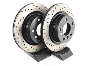 ES#3025857 - 34216764651CD - Cross-Drilled Brake Rotors - Rear - This design removes performance robbing outgas and material dust caused by braking - StopTech - BMW