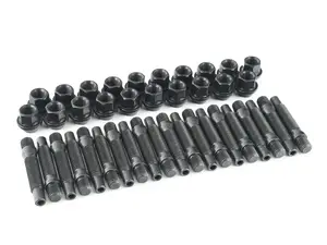 APEX M12x1.5mm BMW 5 Lug Stud Kit - Black Finish - Hex Head