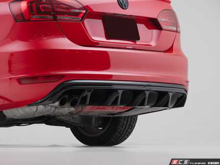 ES#4339855 - 007186la01-01KT -  MK6 Jetta GLI Rear Diffuser - Gloss Black - Add aggressive styling with our In-House Engineered Gloss Black Rear Diffuser! - ECS - Volkswagen