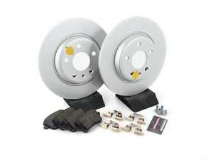 ES#3145526 - ESK4745 - Power Stop Euro-Stop Premium Rear Brake Kit (300mm) - An authentic OE-specification rear axle braking solution featuring European-sourced pads, high-carbon smooth Geomet coated rotors, and strict ECE-R90 certification. - Power Stop - Audi