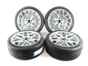 ES#5445663 - 349A-24540-B9 - 18" Alzor Style 349 Wheel And Tire Package - 245/40R18 - Audi B9 A4/S4/A5/S5 - 18x8 ET35 5x112 66.6CB - Silver - With your choice of tires mounted and balanced for an easy install! - Alzor - Audi