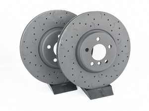 ES#3571119 - HTC4581 - Front Talon Cross Drilled & Slotted Brake Rotors - Pair (365x36) - Upgrade to a slotted / cross-drilled rotor for improved braking - Hawk - BMW