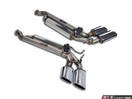 ES#4346360 - 7236x7KT - Valved Cat-Back Exhaust System - 100% stainless steel with quad 120x80mm polished tips - Supersprint - Mercedes Benz