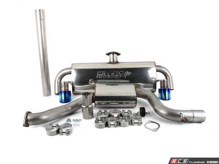 ES#3537135 - SSXVW466 - 3" Cat-Back Exhaust System - Resonated - Featuring burnt titanium GT-100 tips - Milltek Sport - Volkswagen