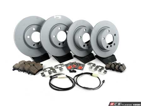 ES#2770403 - 34119804829KT12 - Front & Rear Brake Service Kit - Featuring Zimmerman rotors and ECS DD23 "Daily Driver" ceramic pads. - Assembled By ECS - MINI