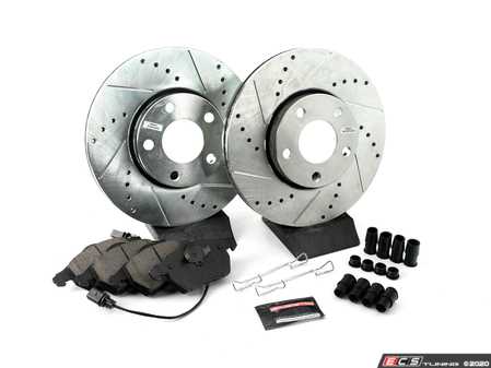 ES#3157171 - K528 - Power Stop Z23 Evolution Sport Front Brake Kit (288mm) - A direct-fit upgrade with drilled & slotted zinc-plated rotors and low-dust carbon-fiber ceramic pads. - Power Stop - Audi Volkswagen