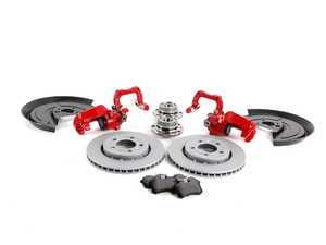 ES#3938 - 33720AERBKPRV2 - 337/20th/GLI Rear Big Brake Kit - Plain Rotors (256x22) - Includes rotors, hubs, bearings, splash shields, hardware, carriers & calipers - Assembled By ECS - 