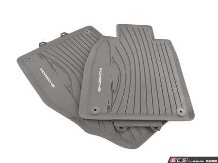 ES#3313380 - 98104480045OP1 - Rubber Floor Mat Set - Agate Gray - One set of two rubber mats - Genuine Porsche - Porsche