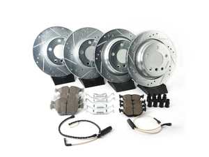 ES#3477715 - K2746-26 - Z26 Street Warrior Brake Kit - Front and Rear - Includes performance drilled and slotted rotors and Power Stop's Extreme Carbon-Fiber Ceramic pads. - Power Stop - BMW